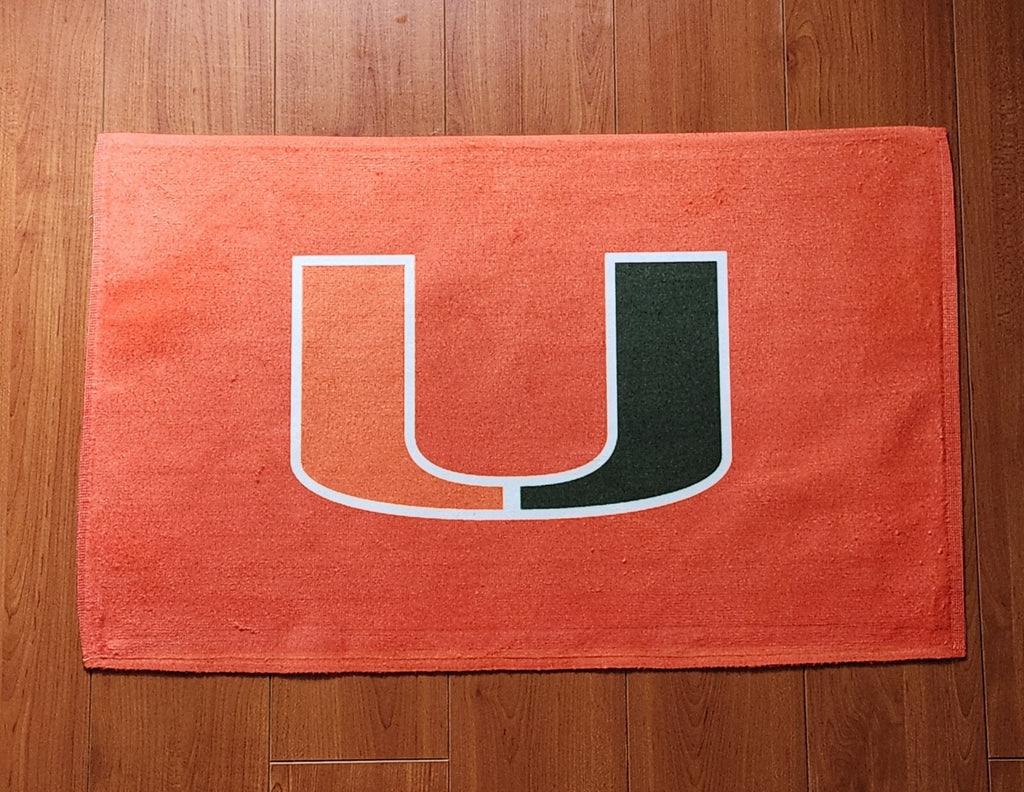 Custom Miami Hurricanes Terry Cloth Rally Towel 1